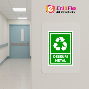 Indicator Semn pentru deseuri metal, Sticker autocolant - Img 5