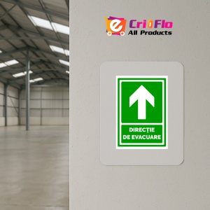 Indicator Semn pentru directie cu sageata de evacuare in sus, Sticker autocolant - Img 4