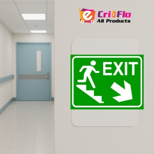 Indicator Semn pentru exit pentru scari spre dreapta jos, Sticker autocolant - Img 5