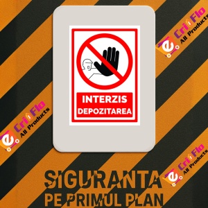 Indicator Semn pentru interzicerea depozitarea, Sticker autocolant - Img 3