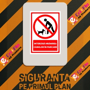 Indicator Semn pentru interzicerea hranirea cainilor in parcare, Sticker autocolant - Img 3