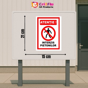Indicator Semn pentru interzis pietonilor, Sticker autocolant - Img 2