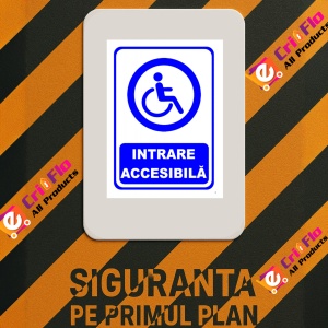 Indicator Semn pentru intrarea accesibila, Sticker autocolant - Img 3