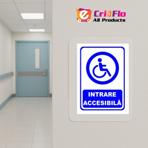 Indicator Semn pentru intrarea accesibila, Sticker autocolant - Img 5
