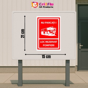 Indicator Semn pentru loc de parcate rezervat pompierilor, Sticker autocolant - Img 2