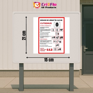 Indicator Semn pentru masuri de urmat in caz de cutremur, Sticker autocolant - Img 2