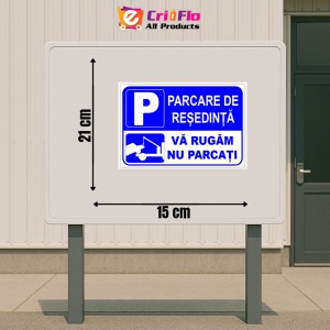 Indicator Semn pentru parcare de resedinta va rugam nu parcati, Sticker autocolant - Img 2