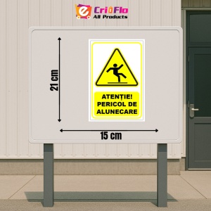 Indicator Semn pentru pericole de alunecari, Sticker autocolant - Img 2