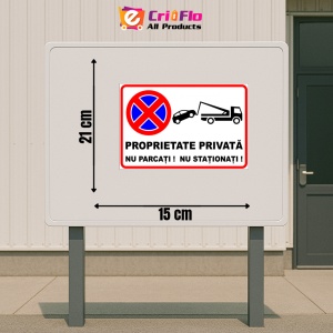 Indicator Semn pentru proprietate privata nu parcati si nu stationati, Sticker autocolant - Img 2