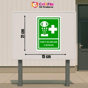 Indicator Semn pentru punct de spalare a ochilor, Sticker autocolant - Img 2