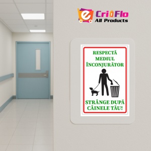 Indicator Semn pentru respectarea mediului inconjurator strange dupa cainele tau, Sticker autocolant - Img 5