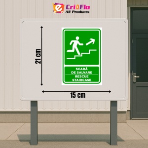 Indicator Semn pentru scara de salvare sprea dreapta sus, Sticker autocolant - Img 2