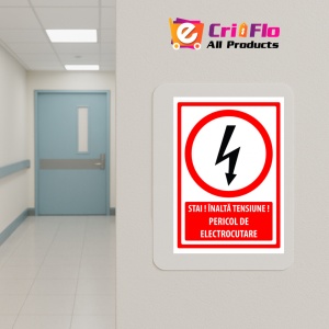 Indicator Semn pentru stai inalta tensiune pericol de electrocutare, Sticker autocolant - Img 5