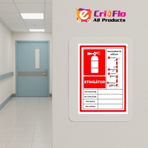 Indicator Semn pentru stingator cu instructiuni de utilizare, Sticker autocolant - Img 5