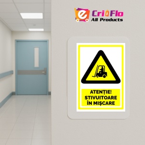 Indicator Semn pentru stivuitoare in miscare, Sticker autocolant - Img 5