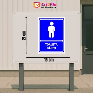 Indicator Semn pentru toaleta baieti, Sticker autocolant - Img 2
