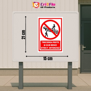Indicator Semn pentru trecerea peste benzi strict interzisa, Sticker autocolant - Img 2