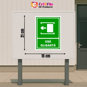 Indicator Semn pentru usa glisanta spre stanga, Sticker autocolant - Img 2