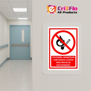 Indicator Semn pentru utilizarea aparatelor care produc scantei, Sticker autocolant - Img 5