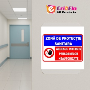 Indicator Semn pentru zona de protectie sanitara, Sticker autocolant - Img 5
