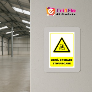 Indicator Semn pentru zona operare stivuitoare, Sticker autocolant - Img 4