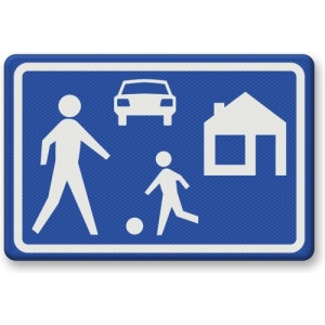 Indicator Semn pentru zona rezidentiala, Sticker autocolant