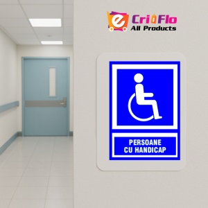 Indicator Semn persoane cu handicap, Sticker autocolant - Img 5