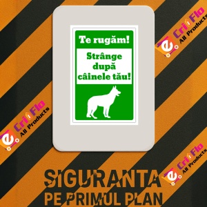 Indicator Semn te rugam strange dupa cainele tau, Sticker autocolant - Img 3