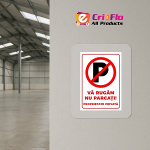 Indicator Semn va rugam nu parcati proprietate privata, Sticker autocolant - Img 3