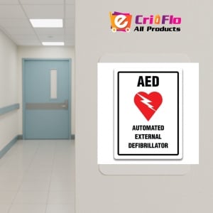 Indicator SIGN AED AUTOMATED EXTERNAL DEFIBRILLATOR, Sticker autocolant - Img 5