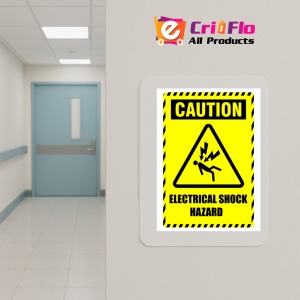 Indicator Sign caution electrical shock hazard, Sticker autocolant - Img 5