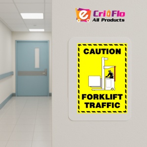 Indicator Sign caution forklift traffic, Sticker autocolant - Img 5