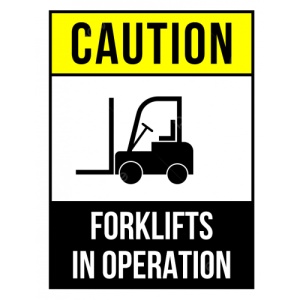 Indicator Sign caution forklifts in operation, Sticker autocolant