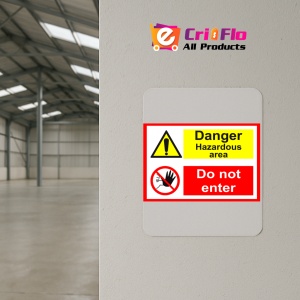 Indicator Sign danger hazardous area do not enter, Sticker autocolant - Img 3
