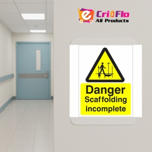 Indicator Sign danger scaffolding incomplete, Sticker autocolant - Img 5