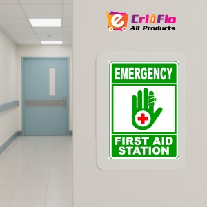 Indicator Sign emergency first aid station, Sticker autocolant - Img 5