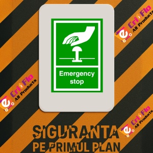 Indicator Sign emergency stop, Sticker autocolant - Img 3