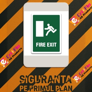 Indicator SIGN FIRE EXIT DOOR LEFT, Sticker autocolant - Img 3
