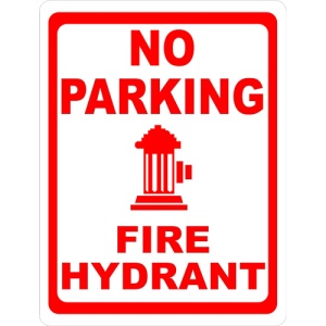 Indicator Sign no parking fire hydrant, Sticker autocolant