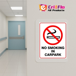 Indicator Sign no smoking in car park, Sticker autocolant - Img 5