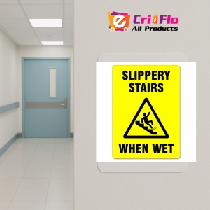 Indicator Sign slippery stairs when wet, Sticker autocolant - Img 5