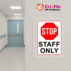 Indicator Sign stop staff only, Sticker autocolant - Img 5