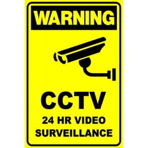 Indicator Sign warning cctv 24 hour video surveillance, Sticker autocolant