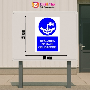 Indicator Spalarea pe maini obligatorie indicator de obligativitate, Sticker autocolant - Img 2