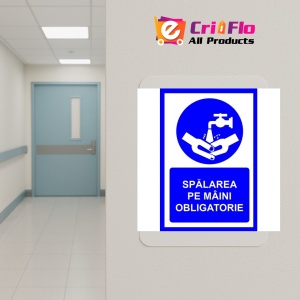 Indicator Spalarea pe maini obligatorie, Sticker autocolant - Img 5
