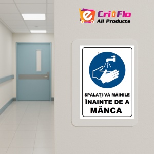 Indicator Spalati-va mainile inainte de a manca, Sticker autocolant - Img 5