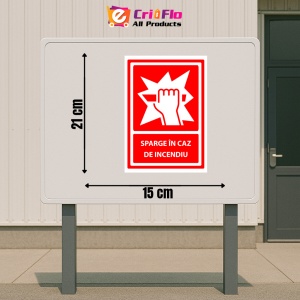 Indicator Sparge in caz de incendiu v1, Sticker autocolant - Img 2