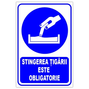 Indicator Stingerea tigarii este obligatorie, Sticker autocolant