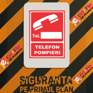 Indicator Telefon pompieri, Sticker autocolant - Img 3