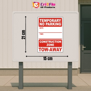 Indicator Temporary No Parking Construction Zone Tow-Away Sign, Sticker autocolant - Img 2
